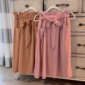 Camel & Blush Skirt Duo- Sz. M